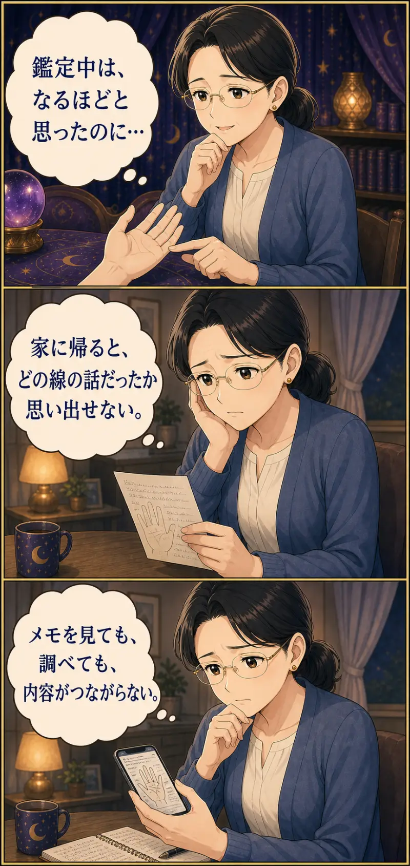 鑑定中は分かったのに、家に帰ると内容を思い出せない悩み