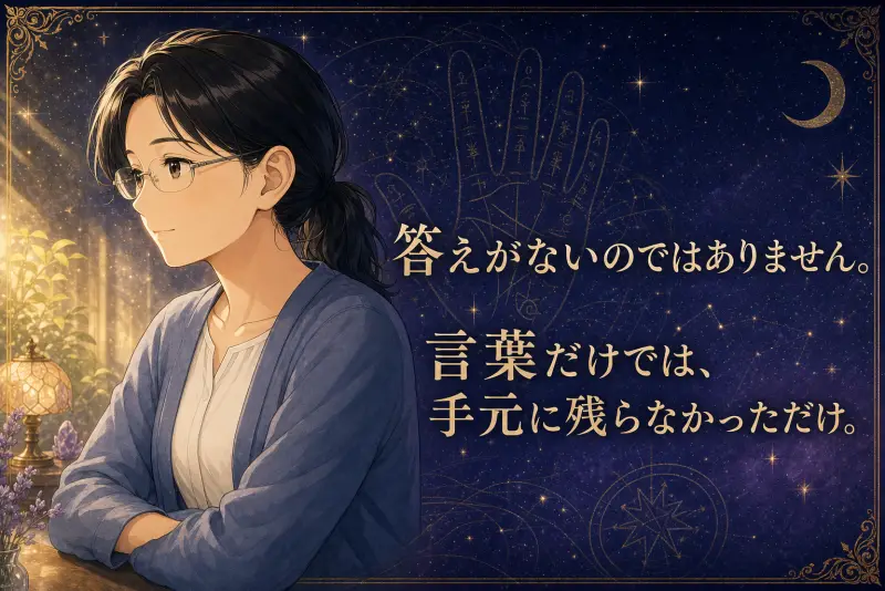答えがないのではなく、言葉だけでは手元に残らなかっただけ