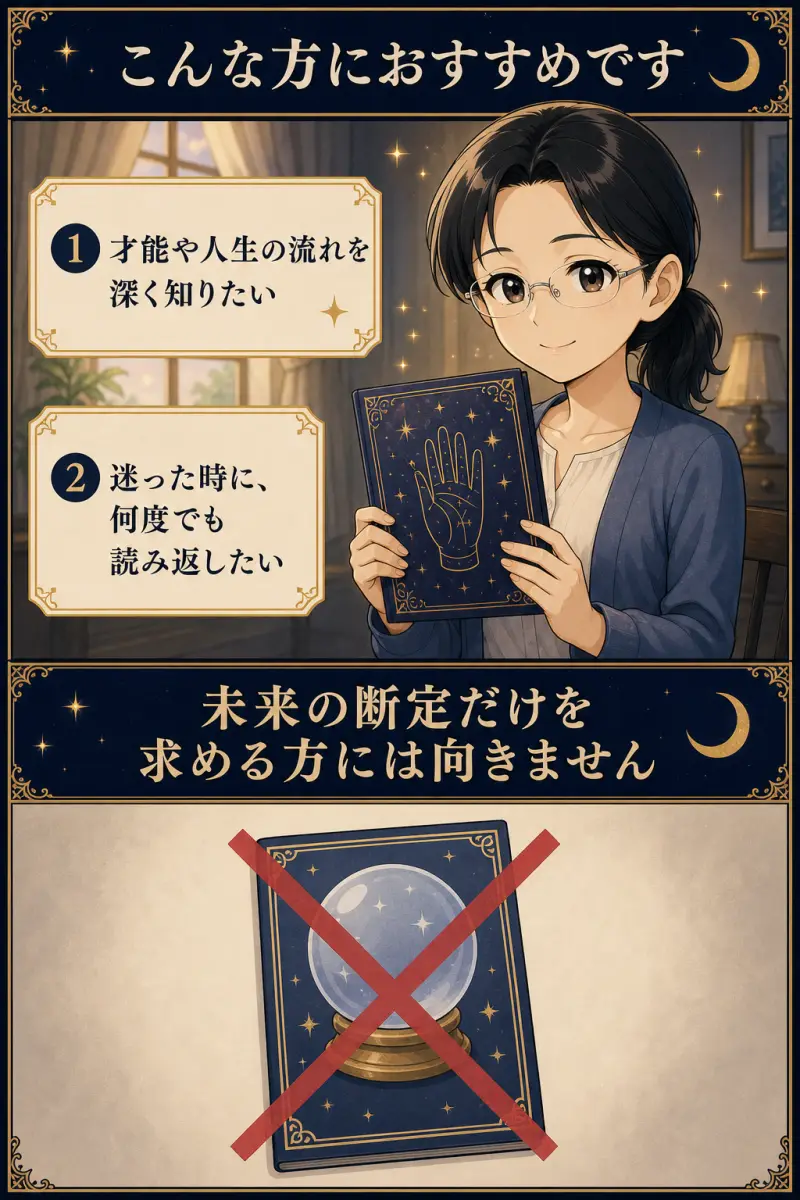 才能や人生の流れを深く知り、迷った時に何度でも読み返したい方におすすめです